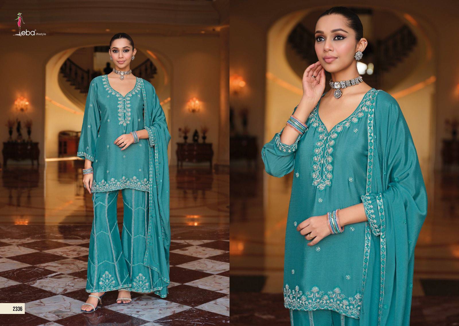 Mirah By Eba Lifestyle 2336 to 2338 Series Ready To Wear Heavy chinon readymade Dresses At Wholesale Price